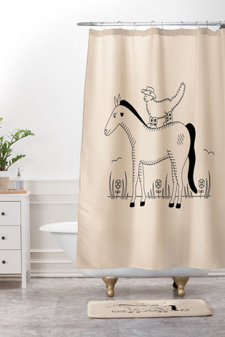 Cowgirl UFO Meowdy Yall Shower Curtain And Mat