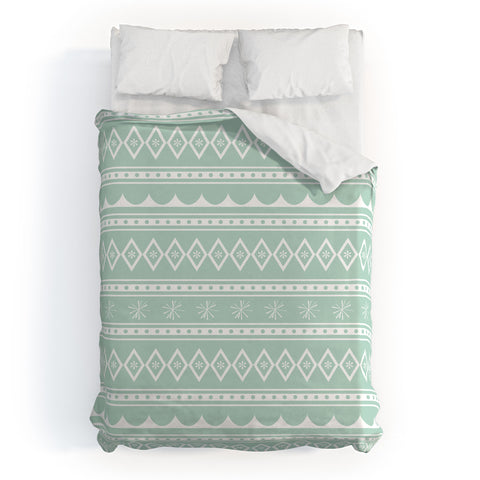 CraftBelly Retro Holiday Mint Duvet Cover