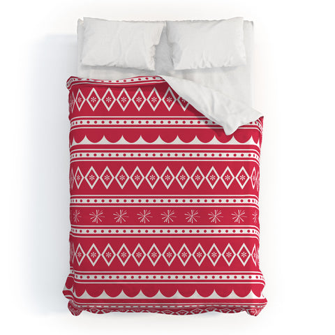 CraftBelly Retro Holiday Red Duvet Cover
