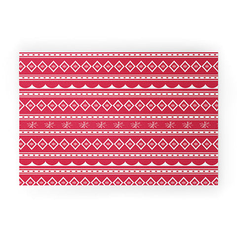 CraftBelly Retro Holiday Red Welcome Mat