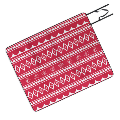 CraftBelly Retro Holiday Red Picnic Blanket