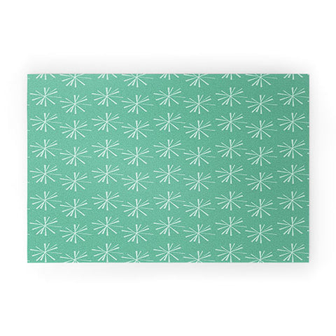 CraftBelly Snowflake Teal Welcome Mat