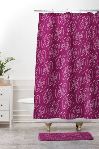 CraftBelly Topiary Pomegranate Shower Curtain And Mat