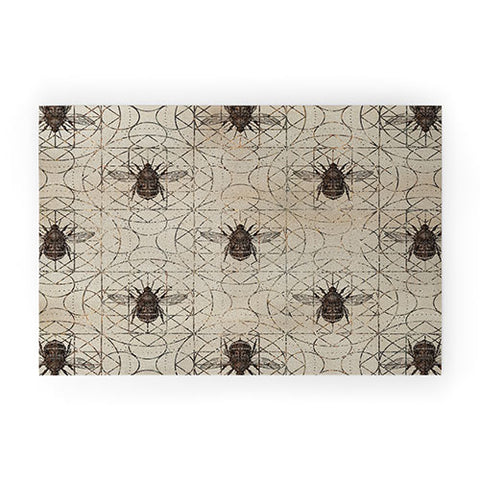 Creativemotions Bumble Bee on sacred geometry Welcome Mat