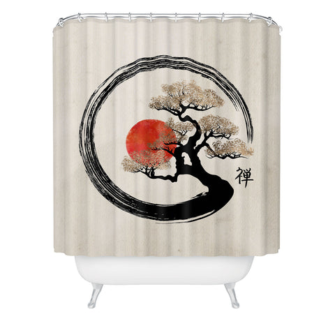 Creativemotions Enso Circle and Bonsai Tree Shower Curtain