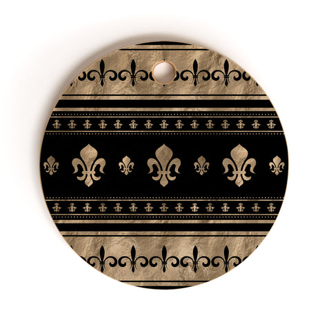 Creativemotions Fleurdelis Luxury ornament black Cutting Board Round