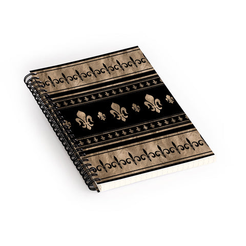 Creativemotions Fleurdelis Luxury ornament black Spiral Notebook