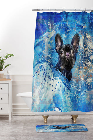 Creativemotions French Bulldog Frenchie Dog Shower Curtain And Mat