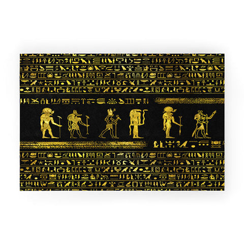 Creativemotions Golden Egyptian Gods and hiero Welcome Mat
