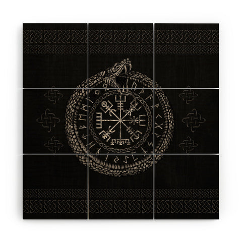 Creativemotions Vegvisir with Ouroboros Wood Wall Mural