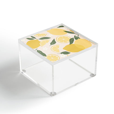 Cuss Yeah Designs Abstract Lemon Pattern Acrylic Box