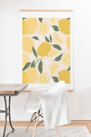 Cuss Yeah Designs Abstract Lemon Pattern Art Print And Hanger