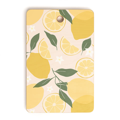 Cuss Yeah Designs Abstract Lemon Pattern Cutting Board Rectangle
