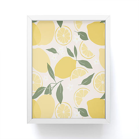 Cuss Yeah Designs Abstract Lemon Pattern Framed Mini Art Print