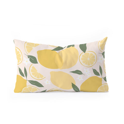 Cuss Yeah Designs Abstract Lemon Pattern Oblong Throw Pillow