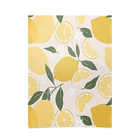 Cuss Yeah Designs Abstract Lemon Pattern Poster