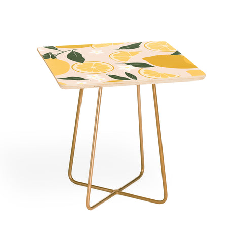 Cuss Yeah Designs Abstract Lemon Pattern Side Table