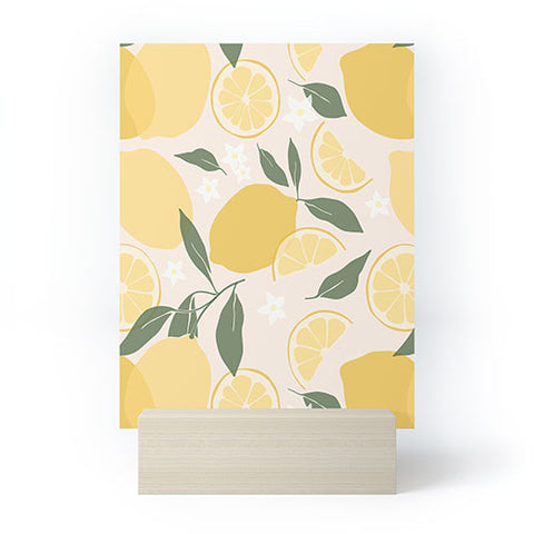 Cuss Yeah Designs Abstract Lemon Pattern Mini Art Print