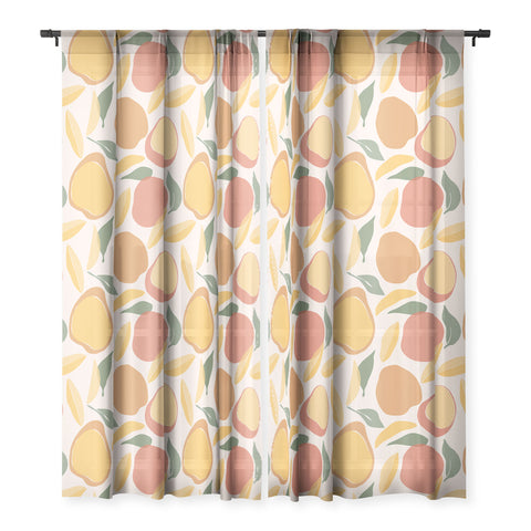 Cuss Yeah Designs Abstract Mango Pattern Sheer Window Curtain