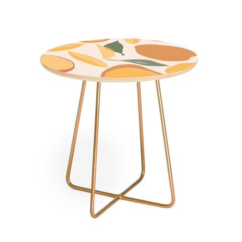 Cuss Yeah Designs Abstract Mango Pattern Round Side Table