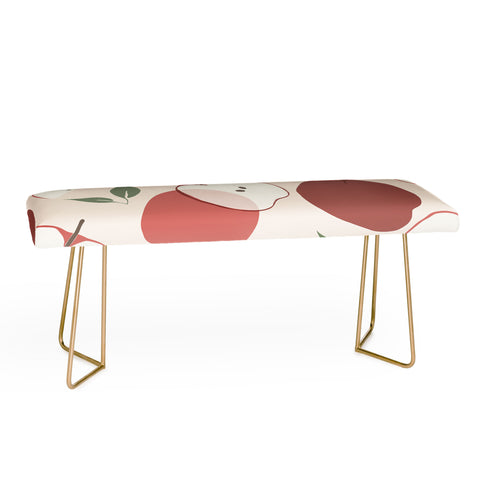 Cuss Yeah Designs Abstract Red Apple Pattern Bench