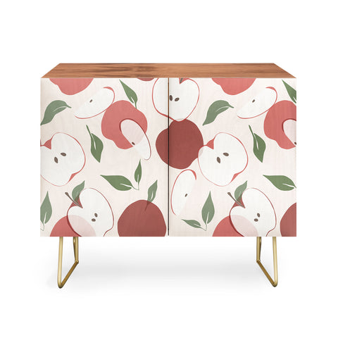 Cuss Yeah Designs Abstract Red Apple Pattern Credenza