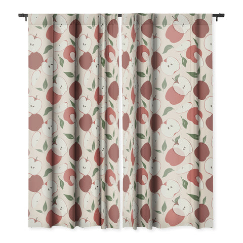 Cuss Yeah Designs Abstract Red Apple Pattern Blackout Window Curtain
