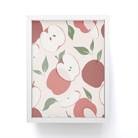 Cuss Yeah Designs Abstract Red Apple Pattern Framed Mini Art Print