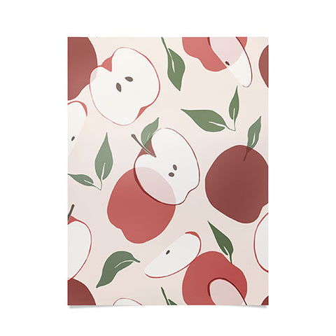 Cuss Yeah Designs Abstract Red Apple Pattern Poster