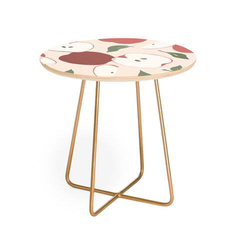 Cuss Yeah Designs Abstract Red Apple Pattern Round Side Table