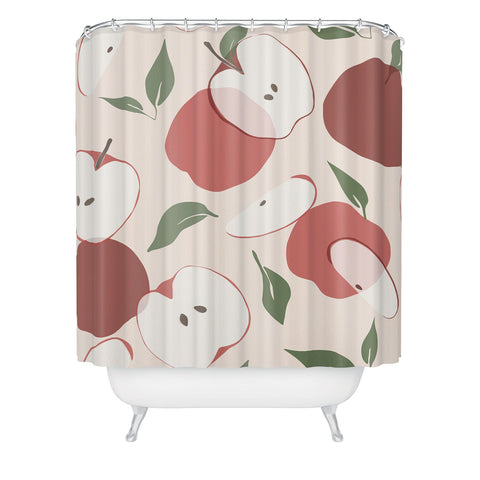 Cuss Yeah Designs Abstract Red Apple Pattern Shower Curtain