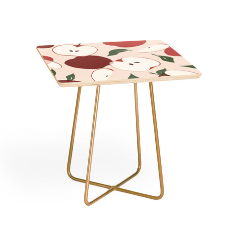 Cuss Yeah Designs Abstract Red Apple Pattern Side Table