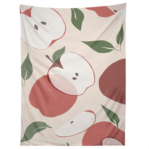 Cuss Yeah Designs Abstract Red Apple Pattern Tapestry