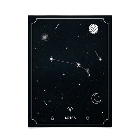 Cuss Yeah Designs Aries Star Constellation Poster