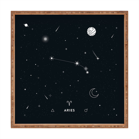 Cuss Yeah Designs Aries Star Constellation Square Tray