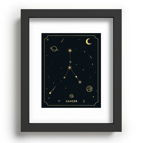 Cuss Yeah Designs Cancer Constellation in Gold Recessed Framing Rectangle