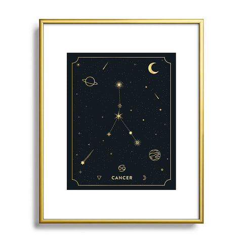 Cuss Yeah Designs Cancer Constellation in Gold Metal Framed Art Print