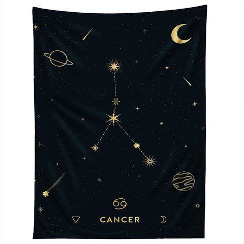 Cuss Yeah Designs Cancer Constellation in Gold Tapestry
