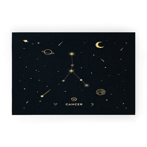 Cuss Yeah Designs Cancer Constellation in Gold Welcome Mat