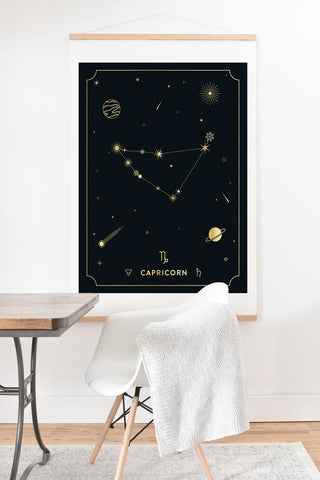Cuss Yeah Designs Capricorn Constellation Gold Art Print And Hanger