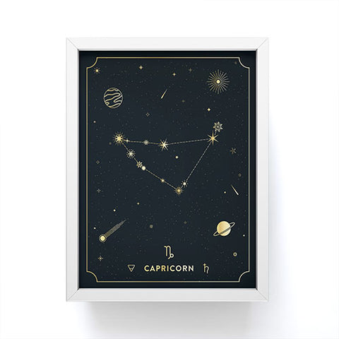 Cuss Yeah Designs Capricorn Constellation Gold Framed Mini Art Print