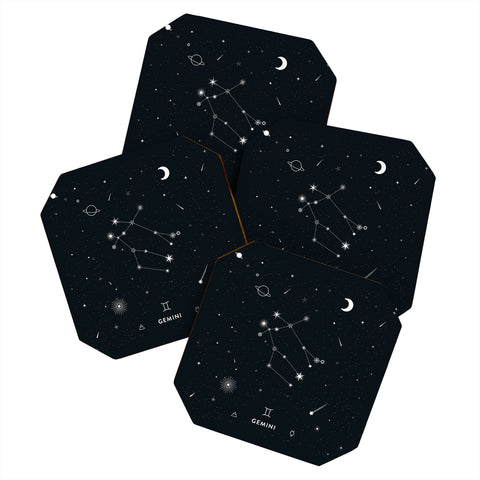 Cuss Yeah Designs Gemini Star Constellation Coaster Set