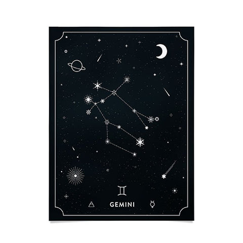 Cuss Yeah Designs Gemini Star Constellation Poster