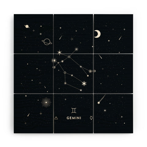 Cuss Yeah Designs Gemini Star Constellation Wood Wall Mural
