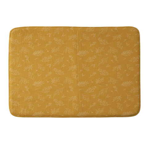 Cuss Yeah Designs Golden Floral Pattern 001 Memory Foam Bath Mat