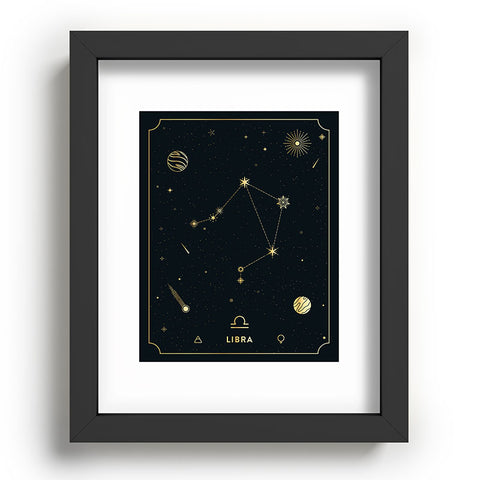 Cuss Yeah Designs Libra Constellation in Gold Recessed Framing Rectangle