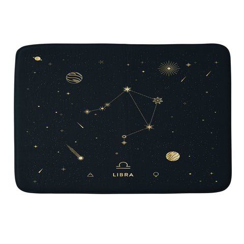 Cuss Yeah Designs Libra Constellation in Gold Memory Foam Bath Mat