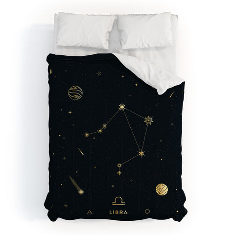 Cuss Yeah Designs Libra Constellation in Gold Comforter
