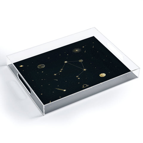 Cuss Yeah Designs Libra Constellation in Gold Acrylic Tray