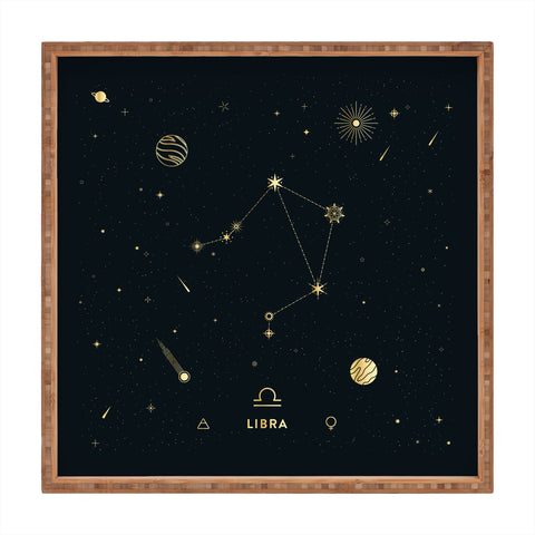 Cuss Yeah Designs Libra Constellation in Gold Square Tray